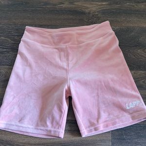 Pink Velvet Biker Shorts